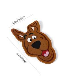 SCOOBY-DOO X SHEIN 1個卡通造型陶瓷盤，陶瓷甜點盤，適用於甜點、水果、小食物，也可作為居家收納，收納鑰匙、珠寶等，適用於微波爐與洗碗機，狗狗、冒險主題 - 棕色 - 查看 7