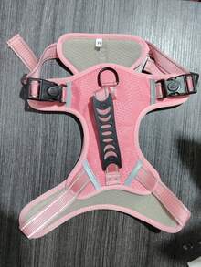 1 Pc Night Reflective Pet Harness, Lightweight Breathable Lining Dog Chest Strap With Comfort Top Handle, Slide Adjustable Buckles, For Walking Training Hiking - Pink - View 9