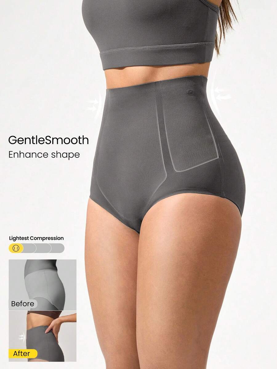 GLOWMODE 1 paquete de ropa interior moldeadora con cintura alta, control de abdomen y levantamiento de glúteos, para uso diario y casual - Gris Oscuro - Ver 1