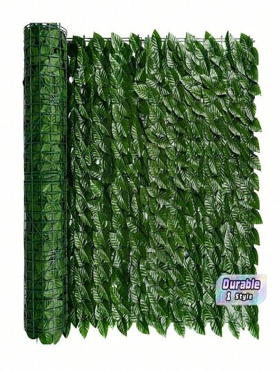1 Piece 50*300cm Artificial Ivy Hedge Privacy Screen, Faux Evergreen Leaf Balcony Fence Vine, UV Protection Green Wall Screening, Decorative Fake Plant Barrier For Garden Stake Landscaping, Outdoor Backyard Patio Wall Ornament