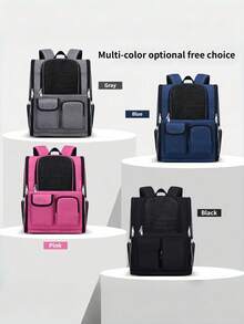 1PC Foldable Pet Backpack Breathable Portable Large Capacity Double Shoulder Bag For Cat And Dog Travel Outdoor Carrier Puppy Kitten Carrier - Multicolor - View 11