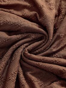 ROMWE Avant Plus Size Women Metal Starfish Decor Ruffle Hem Dress - Brown - View 4