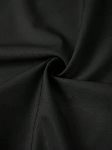 SHEIN Clasi 女款純色立領上衣與花卉印花裙休閒日常兩件套 - 黑色 - 查看 5
