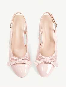 CUCCOO CHICEST Spring And Autumn New Pink Thick Heel Round Toe Mary Jane Cute Bow Fashion Women's High Heel Shoes - Pink - View 1