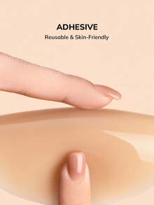 LUVLETTE Plus 可重复使用的粘性硅胶隐形乳贴——修身T恤和婚纱的理想之选 - Almond - 查看 7
