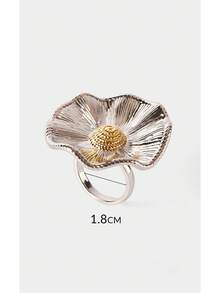 Noxbound Retro Geometric Metal Asymmetric Sunflower Ring Light Luxury Vacation Style Fashion Personalized Elegant Ring - Multicolor - View 7