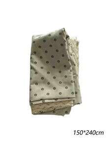 1 pieza Encantadora manta de picnic rectangular con diseño de margarita - Mantel de rayón tejido con ribete de encaje, adecuado para camping de invierno, salida a la playa, fondo de fotografía, accesorio de picnic - Margarita - Ver 7