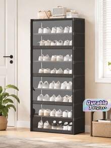 1 Dust-Proof Shoe Rack, Storage Shelf, Space-Saving, Sturdy And Stylish, Easy To Assemble And Disassemble, Portable, Suitable For Living Room, Bedroom, Entrance, Office And Home, Multi-Layer Storage, Holiday Gift - Multicolor - View 1