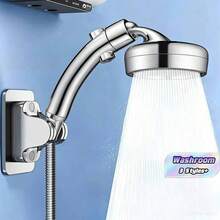 Tatukiko High Pressure Curved Shower Head With Handheld Shower Head, Also Suitable For Overhead Shower. Features One-Touch Water Shut-Off, Intended For Shower Use Only. - Single Shower - View 2