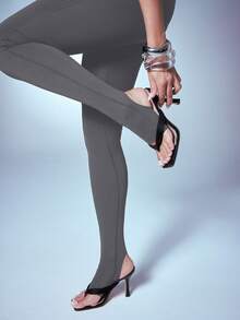Denimoi Legging Stirrup Pinggang Tinggi Seksi, Bawahan untuk Acara Klub GNO, Busana Malam Perempuan untuk Konser - Dark Grey - View 10