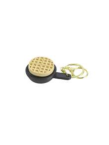 MINKOJA 1pc Realistic Miniature Pancake Keychain Fluffy With Frying Pan Base Golden Syrup Cream Butter Accent Decorative Food Charm Novelty Keyring For Backpack Purse Car Keys - Multicolor - View 8