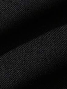 DAZY 女款純色鈕扣口袋休閒牛仔短褲 - 黑色 - 查看 3