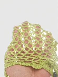 Sweetness Spring/Summer Vacation Handmade Crochet Knit Cardigan Cute Cherry Hand-Crocheted Women's Knit Top - Green - View 14