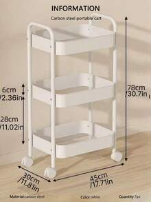 Multi Functional Shopping Cart - Mobile, Heavy-Duty, Multi-Purpose Storage Display Rack (Perfect For Snacks, Vegetables, Towels, Books, Cosmetics, Etc.) | Equipped With Casters, Easy To Assemble | Perfect For Kitchens, Bathrooms, Living Rooms, Etc - Multicolor - View 14