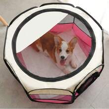 1PC Portable Foldable Pet Tent Kennel Octagonal Fence Puppy Shelter Easy To Use Outdoor Easy Operation Large Dog Cages Cat Fences - Multicolor - View 9