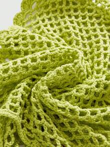 Sweetness Spring/Summer Vacation Handmade Crochet Knit Cardigan Cute Cherry Hand-Crocheted Women's Knit Top - Green - View 12