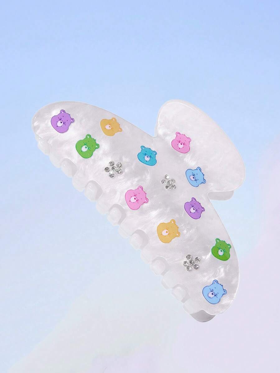 SHEIN X Care Bears 可愛雙面3D熊造型髮夾,適合女性 - 彩色 - 查看 1