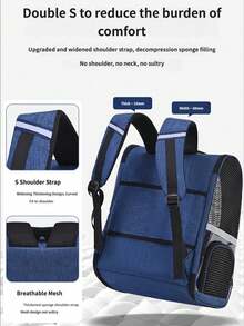 1PC Foldable Pet Backpack Breathable Portable Large Capacity Double Shoulder Bag For Cat And Dog Travel Outdoor Carrier Puppy Kitten Carrier - Multicolor - View 4