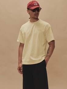 Musero SHORT SLEEVE OVERSIZED GRAPHIC TSHIRT - "Postage Stamp" - Pale Yellow - View 5