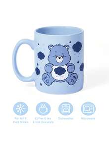 SHEIN X Care Bears Bear 陶瓷馬克杯 13.53oz/400ml 淺藍色咖啡杯，雲朵與雨滴印花，適合粉絲、居家、辦公室與送禮 - 淺藍色 - 查看 3