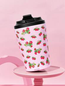 Strawberry Shortcake X SHEIN 360 Ml / 12 Oz Leak-Proof Stainless Steel, Convenient To Carry, Portable Cup - Pink - View 2