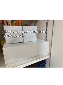 Single White Plastic Desktop Drawer Organizer, 1/2/3 Drawers Available, Combinable & Stackable, For Cosmetics, Jewelry And Small Accessories - White - View 7
