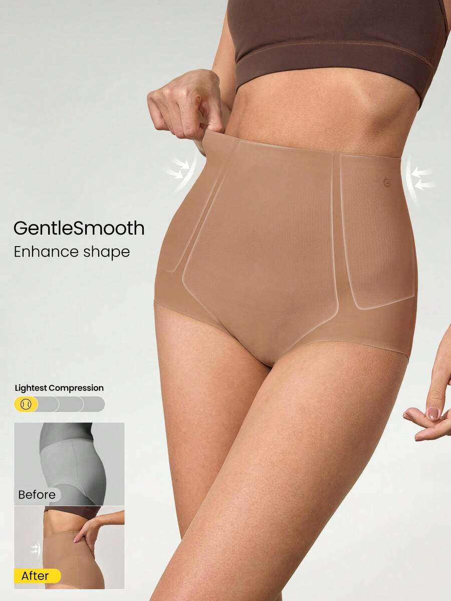 GLOWMODE Ropa interior moldeadora de talle alto con control de abdomen y levantamiento de glúteos para uso diario y casual - Marrón - Ver 1