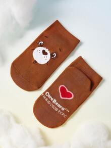 SHEIN X Care Bears 6雙女童純棉柔軟透氣吸濕襪，可愛卡通圖案，適合四季穿著，適用於學校與戶外活動 - 彩色 - 查看 6