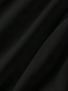 Skyraze 女款不對稱領口中長洋裝，配金屬扣環與緞帶 - 黑色 - 查看 7