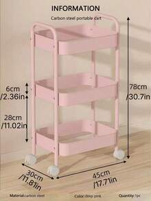 Multi Functional Shopping Cart - Mobile, Heavy-Duty, Multi-Purpose Storage Display Rack (Perfect For Snacks, Vegetables, Towels, Books, Cosmetics, Etc.) | Equipped With Casters, Easy To Assemble | Perfect For Kitchens, Bathrooms, Living Rooms, Etc - Multicolor - View 13