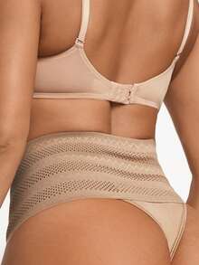 SHAPORA Set de 2 piezas de ropa interior moldeadora transpirable y ajustada para mujer - Albaricoque - Ver 2