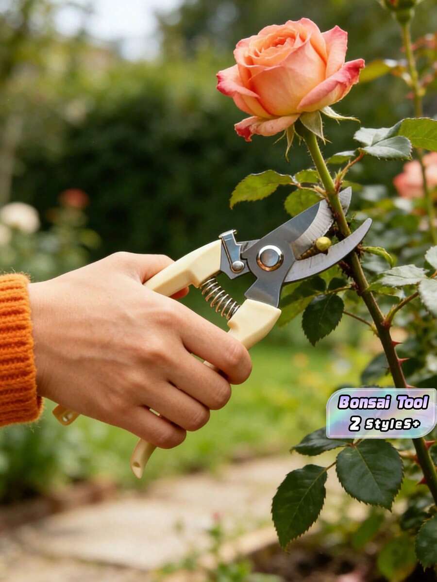 1pc Stainless Steel Garden Shears Pruning Shears For Plants Heavy Duty Hand Pruner Rust Proof Plant Trimmer For Branches Flowers Herbs Bonsai Roses Indoor Outdoor Gardening Tool - Garden Shears - View 1