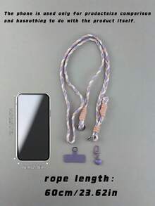 Upgraded Adjustable Length Braided Rope Phone Lanyard, Crossbody Style, Outdoor Travel Anti-Loss Lanyard, Cute Handmade Braided Phone Case Lanyard - Multicolor - View 4