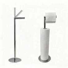 1pc Weighted Base Freestanding Paper Towel Holder, Stainless Steel Paper Towel Holder, Kitchen And Bathroom Paper Towel Holder, Modern Style Toilet Paper Roll Holder - Multicolor - View 4