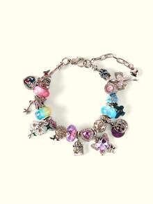 Popjeli DIY Cute Travel Bracelet, Purple Butterfly Bracelet, Butterfly/Heart/Starfish/Fashion - Purple - View 3
