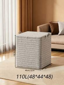Bolsa de almacenamiento plegable con asa & cremallera, organizador transpirable de gran capacidad, bolsa portátil reforzada para ropa de cama, mantas & edredones, cesto multifuncional para ropa, juguetes, ahorrador de espacio para dormitorio, hogar & residencia estudiantil - Multicolor - Ver 5