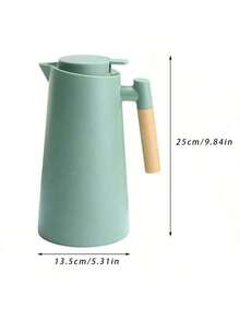 1-Liter Double-Walled Glass Mug With Wooden Handle, Large Capacity For Home Use, Coffee Accessories, Back To School - Multicolor - View 3