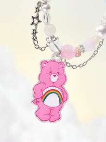 SHEIN X Care Bears 時尚可愛卡通狗壓克力手工串珠手機鍊 手機掛繩 手機吊飾 - 彩色 - 查看 4