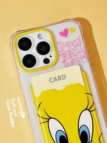 LOONEY TUNES X SHEIN Funda de teléfono de moda con estampado de dibujos animados envuelta en tarjeta - transparente - Ver 4