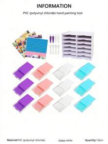 1 Set Diamond Art Trays With Shelf Kits For Adults, New Drawer Tray With Multi-Size Diamond Plate To Keep Diamonds Neatly Aligned Diamond Painting Accessories And Tools - Multicolor - View 16