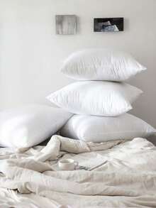 2 buah Isian Bantal Bulu Angsa Putih, Sarung Katun Persegi, Lembut & Empuk, Dapat Dicuci, Cepat Kembali ke Bentuk Semula, Bebas Serat & Bernapas, Inti Bantal Dekorasi Rumah - Putih - View 2