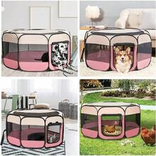 1PC Portable Foldable Pet Tent Kennel Octagonal Fence Puppy Shelter Easy To Use Outdoor Easy Operation Large Dog Cages Cat Fences - Multicolor - View 5