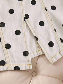 SHEIN MOD 女款圓點單排扣牛仔背心 - 黑色 - 查看 5
