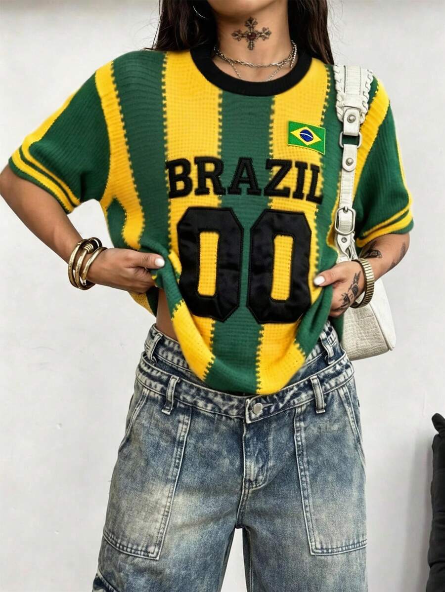 Rovax 女款T恤,女款街頭風T恤上衣,街頭風格,圖案短袖T恤,可愛夏季上衣 - 彩色 - 查看 1