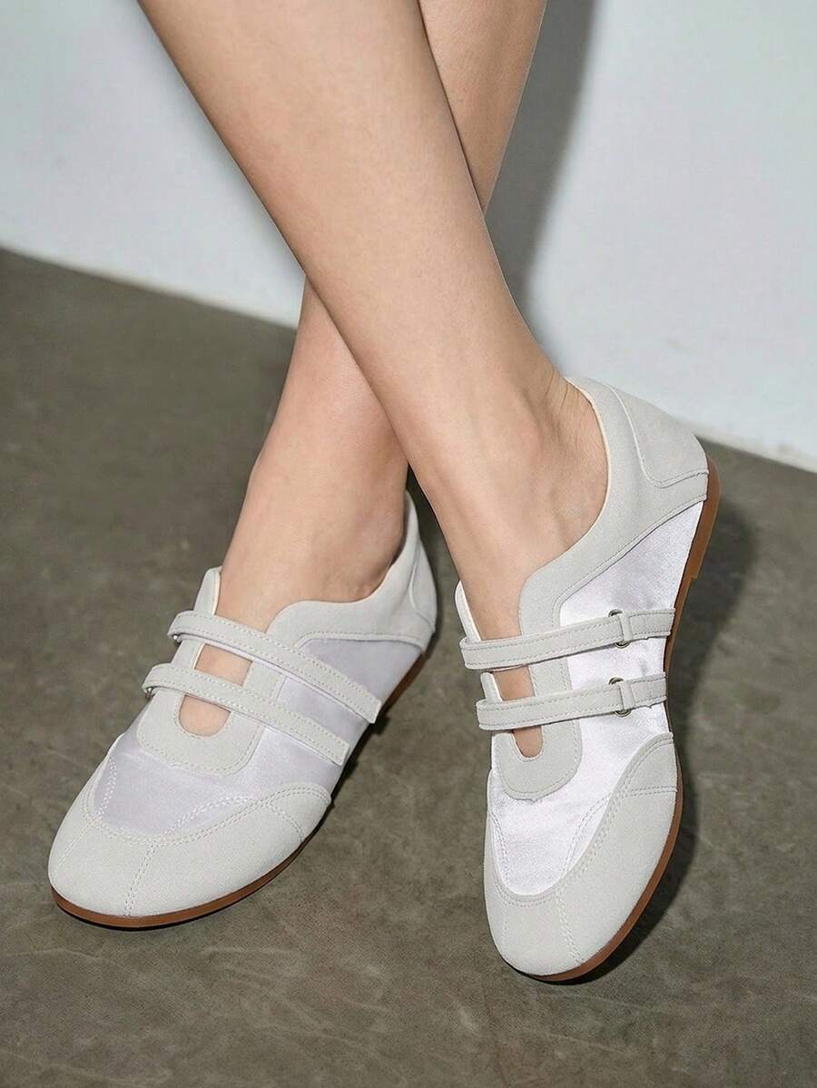 Bholvia Spring New Retro Red Versatile Hook And Loop Mary Jane Shoes, Casual Round Toe Flat Shoes For Women [Please Order One Size Up According To The Size Chart],Ballet Flats