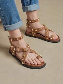 Solecia Women Shoes Spring And Summer New Fashion Brown Comfortable Flat Beach Shoes - Mocha Brown - View 1