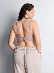 Sujetador con aros y encaje para mujer de talla grande - Albaricoque - Ver 3