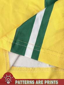 IslaSuriya 女款 Y2K 撞色掛脖「BRASIL」背心，巴西風撞色上衣，賽事日穿搭 - 彩色 - 查看 4