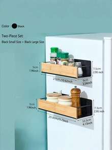 2pcs/Set,1pc Magnetic Adsorption Storage Rack ,Freely Movable Magnetic Wooden Storage Rack, Magnetic Storage Rack Magnetic Absorption Rack Wooden Storage Rack Kitchen Storage Rack Multi-Purpose Storage Rack - View 10