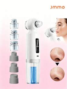 JMMO 1 Piece Electric Blackhead Removal Tool With Heating Function (6 Interchangeable Heads), Portable USB Rechargeable Pore Cleaner, Can Clean The Face And Remove Blackheads, Suitable For Daily Home, Beauty And Skincare, (Built-In 300mAh Lithium Battery) - View 2